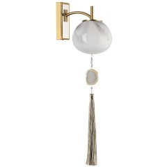 5432/1W MODERN ODL_EX25 115 золотой(под латунь)/стекло/кисточка/агат Бра E14 1*40W FIOLENT