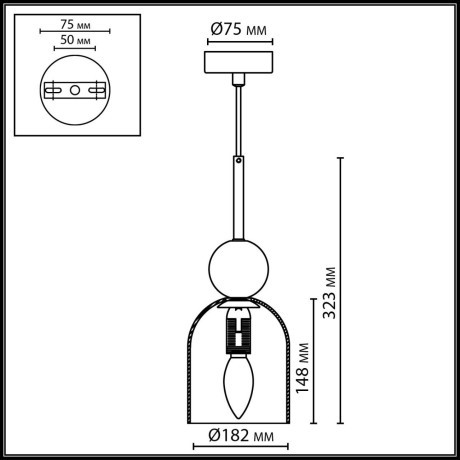 Подвесной светильник IP20 E14 40W  220-240V LOLLA 6625/1B