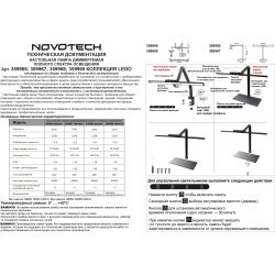 Novotech STUDI 359968 Белая настольная лампа с сенсорным диммером, повышенный индекс цветопередачи, порт зарядки USB Type A и Type-C, струбцина, датчик освещенности, LED 24Вт 4000K CRI98 1670Лм IP20 220V