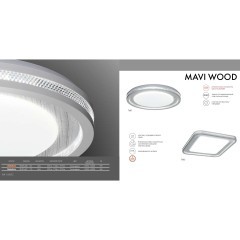 7681/ELN Настенно-потолочный светодиодный светильник с мех. перекл. цв. температуры 76Вт 7100Лм 3000/4000/6000K IP43 Sonex MAVI WOOD