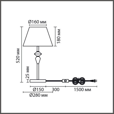 Настольная лампа Е14 1*40W Lumion VERMONT 8275/1T