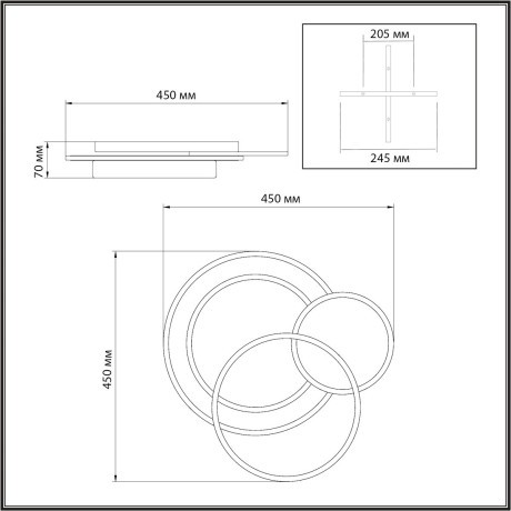 Светильник LED 80Вт 3000-6000К пульт ДУ Sonex PINE 7735/80L