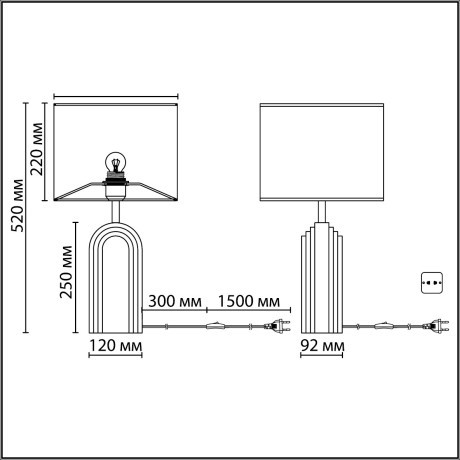 Настольный светильник IP20 E27 40W 220-240V LOOP 7172/1T