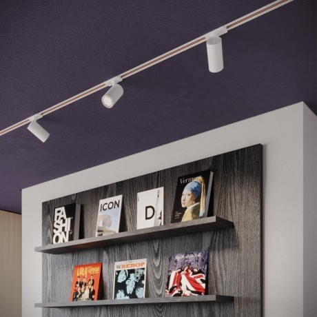 Novotech SELENE 359914 Современный трековый поворотный LED-светильник-спот направленного света для однофазной трехжильной системы EXPERT, 15Вт, 842Лм, 4000К, угол 36°, CRI90, UGR19, 220В, IP20, белый алюминий, длина 120 мм, ширина 55 мм, высота 87 мм