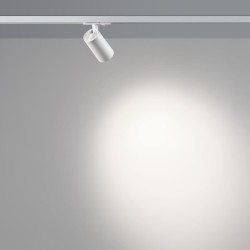 Novotech SELENE 359914 Современный трековый поворотный LED-светильник-спот направленного света для однофазной трехжильной системы EXPERT, 15Вт, 842Лм, 4000К, угол 36°, CRI90, UGR19, 220В, IP20, белый алюминий, длина 120 мм, ширина 55 мм, высота 87 мм