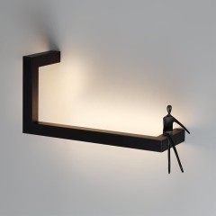 7153/10WL Настенный светодиодный светильник-полка с декор. съемным человечком 10Вт 800лм 3000K Odeon Light GRAFIC