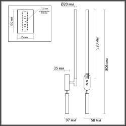 Настенный светильник LED 9W 700Лм 3000К FERRIS Lumion 5681/9WL