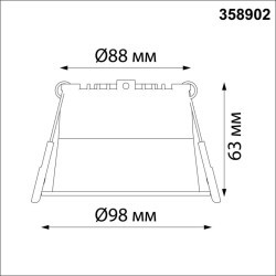 Встраиваемый светильник Novotech 358902 TRAN светодиодный LED 12W