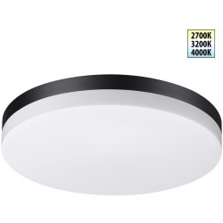 Novotech OPAL STREET 359731 Уличный круглый настенно-потолочный LED-светильник, 30/35/40Вт, макс. 3870Лм, CCT перекл. цветовой температуры внутри корпуса 2700/3200/4000К, угол 120°, CRI90, 180-265В, IP65, черный поликарбонат, диаметр 324 мм, высота 45 мм