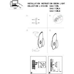 5461/12WLB L-VISION ODL_EX26 черный/прозрачный/серый/металл/стекло/мрамор Настенный светильник LED x 12W 3000K CORALLA