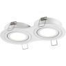 371023 Двойной белый скругленный встраиваемый поворотный светильник GU10 2*50W 220-240V IP20 Novotech WIR MORUS