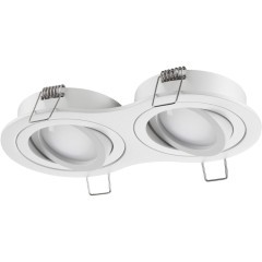 371023 Двойной белый скругленный встраиваемый поворотный светильник GU10 2*50W 220-240V IP20 Novotech WIR MORUS