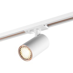 Novotech SELENE 359908 Современный трековый поворотный LED-светильник-спот направленного света для однофазной двухжильной системы BASE, 15Вт, 722Лм, 3000К, угол 36°, CRI90, UGR19, 220В, IP20, белый алюминий, длина 120 мм, ширина 55 мм, высота 87 мм