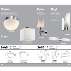 Настенно-потолочный светильник влагозащищенный Minkar 2443/1A