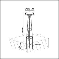 Уличный встраиваемый в грунт светильник IP65 LED 12W 3000K Odeon Light LIANA 7108/15GLA