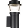 Novotech HAUT 371073 Настенный современный фасадный уличный светильник с плафоном вверх для входной зоны и террасы, лампа 1xGU10 до 12Вт, 220В, IP54, черный матовый алюминий и прозрачный/белый акрил, высота 210 мм, длина 120 мм, ширина 110 мм