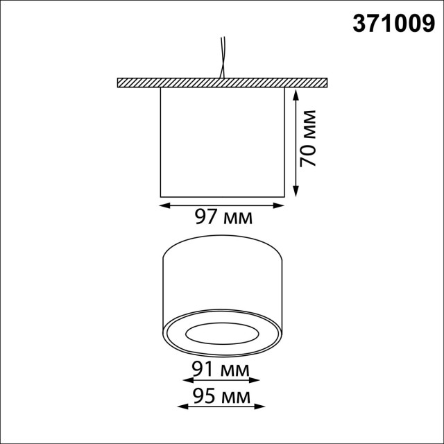 371009 Светильник накладной Novotech OVER IP20 GX53 12W 220-240V GEMINI