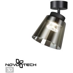 358644 OVER NT21 182 корпус черный/плафон дымчатый Светильник накладной светодиодный IP20 LED 4000K 24W 175-245V ARTIK