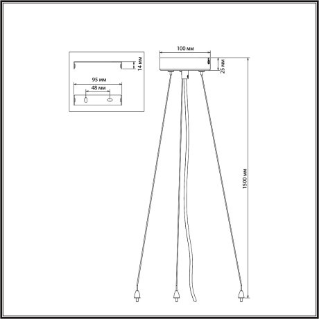 Подвесное крепление для светильника QUANTUM LED металл/черный 1,5м QUANTUM 7753/L