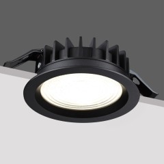 359847 Черный круглый светодиодный светильник с перекл. цв. температуры 25W 2500Лм 2700;3200;4000К 120° UGR16 CRI98 IP44 Novotech FLUO