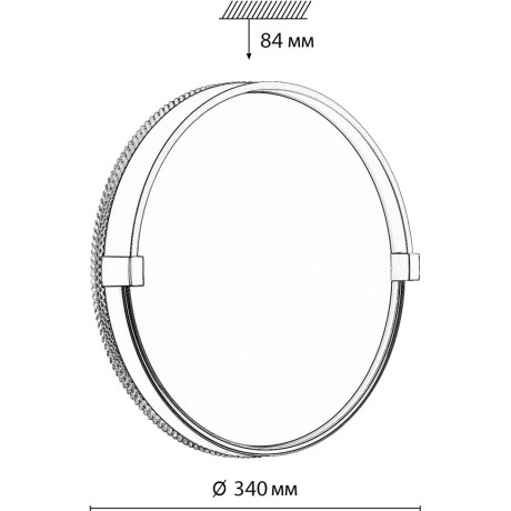 Светильник LED 30Вт 4000К D340 IP43 Sonex OLIDI BLACK 7647/CL