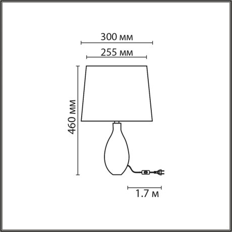8138/1T MODERNI LN25 серый/белый, керамика/текстиль Настольная лампа Е27 1*60W 220V YARA