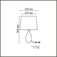 8138/1T MODERNI LN25 серый/белый, керамика/текстиль Настольная лампа Е27 1*60W 220V YARA