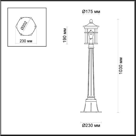 Уличный наземный светильник Odeon Light 4044/1F VIRTA IP44 под лампу 1xE27 60W