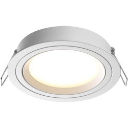 Novotech TOR 371052 Встраиваемый современный поворотный точечный потолочный светильник-спот направленного света, лампа 1xGX53 до 12Вт, поворот 45°, 220В, IP20, белый матовый алюминий и пластик PC, диаметр 112 мм, высота 25 мм, врезное отверстие 103 мм