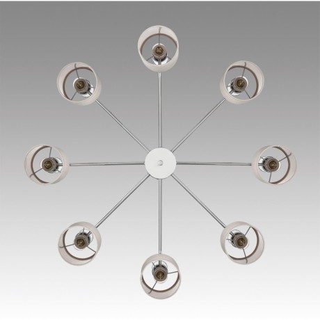 6585/8 MODERNI LN24 хром/бежевый, металл/текстиль, стекло Люстра подвесная E14 8*40W 220V ARNIKA