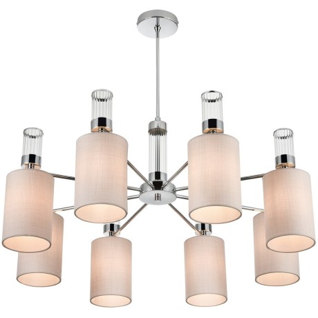 6585/8 MODERNI LN24 хром/бежевый, металл/текстиль, стекло Люстра подвесная E14 8*40W 220V ARNIKA