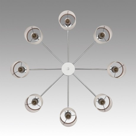 6585/8 MODERNI LN24 хром/бежевый, металл/текстиль, стекло Люстра подвесная E14 8*40W 220V ARNIKA