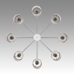 6585/8 MODERNI LN24 хром/бежевый, металл/текстиль, стекло Люстра подвесная E14 8*40W 220V ARNIKA