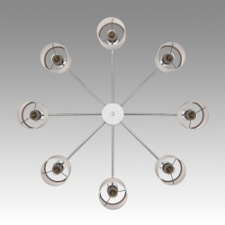 6585/8 MODERNI LN24 хром/бежевый, металл/текстиль, стекло Люстра подвесная E14 8*40W 220V ARNIKA