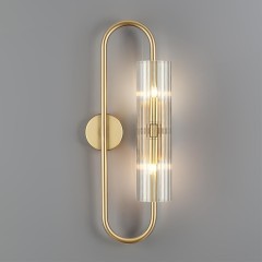 6560/2W SUSPENTIONI LN24 золотой/прозрачный/металл/стекло Бра G9 2*20W 220V TORONTO