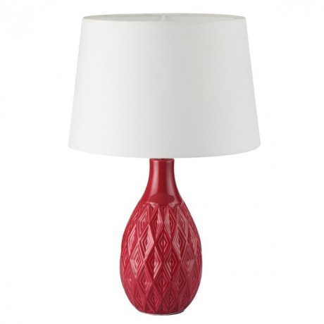 8137/1T MODERNI LN25 красный/белый, керамика/текстиль Настольная лампа Е27 1*60W 220V YARA