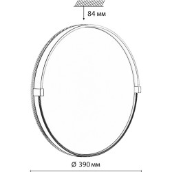 Светильник LED 48Вт 4000К D390 IP43 Sonex OLIDI BLACK 7647/DL