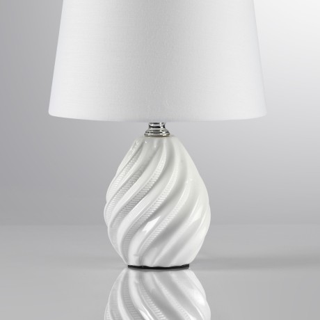 8143/1T MODERNI LN25 белый, керамика/текстиль Настольная лампа Е27 1*60W 220V KEILA