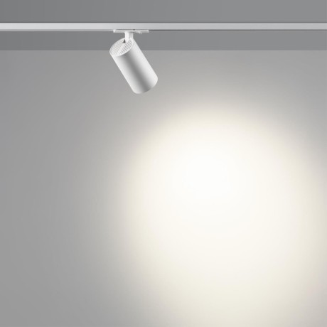 Novotech SELENE 359918 Современный трековый поворотный LED-светильник-спот направленного света для однофазной двухжильной системы BASE, 20Вт, 1400Лм, 4000К, угол 36°, CRI90, UGR19, 220В, IP20, белый алюминий, длина 137,5 мм, ширина 65 мм, высота 99 мм