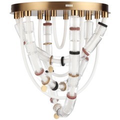 5455/80CL Люстра потолочная премиальный гибкий неон со стеклом Odeon Light LED 80W 4000K COLLIER