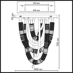 5455/80CL Люстра потолочная премиальный гибкий неон со стеклом Odeon Light LED 80W 4000K COLLIER