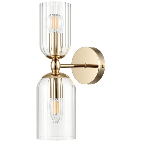 6586/2W MODERNI LN24 золото/прозрачный, металл/стекло Бра E14 2*40W 220V KASSIA