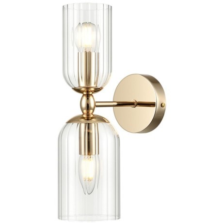 6586/2W MODERNI LN24 золото/прозрачный, металл/стекло Бра E14 2*40W 220V KASSIA
