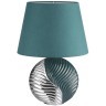 8140/1T MODERNI LN25 бирюзовый/серебро, керамика/текстиль Настольная лампа Е27 1*60W 220V TAPALA