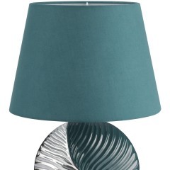8140/1T MODERNI LN25 бирюзовый/серебро, керамика/текстиль Настольная лампа Е27 1*60W 220V TAPALA