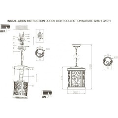 Уличный подвесной светильник Odeon Light 2287/1 LAGRA IP44 под лампу 1xE27 100W