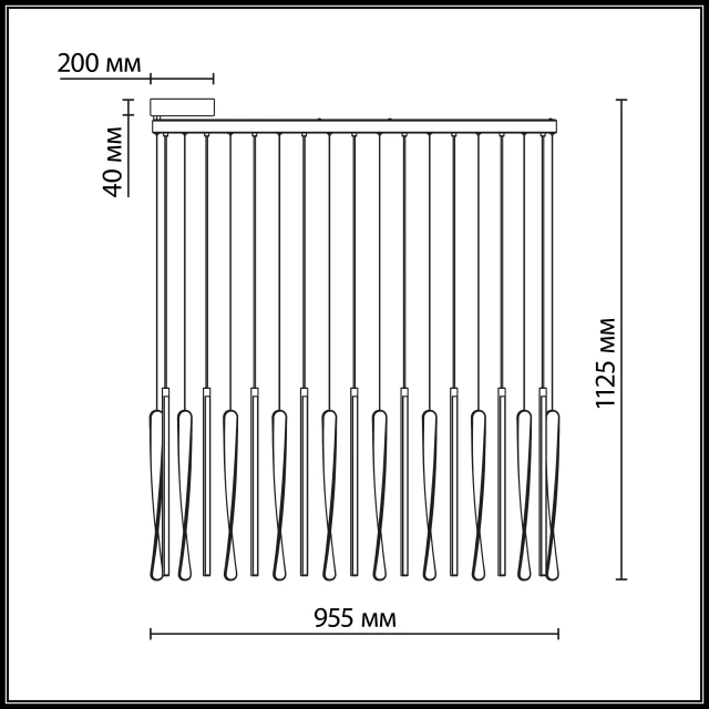 5468/118L ODEON LIGHT SPIRA подвесная LED-люстра, сатинированная латунь, коричневые рельефные подвески, 118 Вт, 3500 К, IP20, 220 В