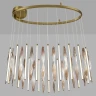 5468/118L ODEON LIGHT SPIRA подвесная LED-люстра, сатинированная латунь, коричневые рельефные подвески, 118 Вт, 3500 К, IP20, 220 В