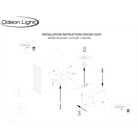 Настенный светильник IP65 LED 12W 450Лм 3000K 140° 220-240V TWINSET 7118/12WL