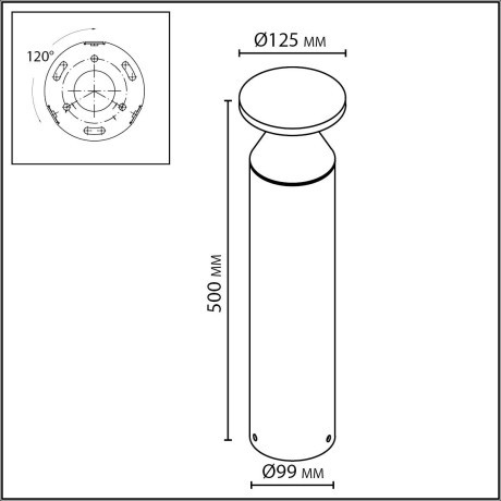 Ландшафтный светильник IP65 LED 12W 670Лм 3000K 120° COIL 7119/12GL